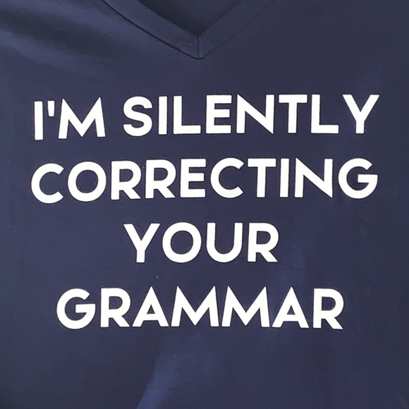 TORRID Tee, Navy, “I’m Silently Correcting Your Grammar” Funny Tee, Size 0X, EUC - Picture 2 of 14
